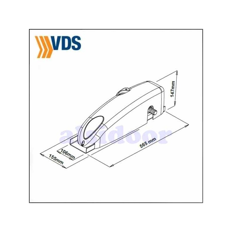 Motor para puerta basculante contrapesada Guía de 3 Metros ( DOBLE  TRANSMISION) - VDS 24V.